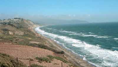 Looking south over the cliff