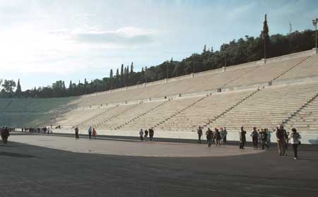 The olympic stadium, in use since late 1800s. The open end of the horeshoe shape ia about 20 feet from the street.