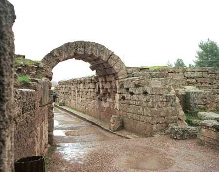 Archway at the entrance to the stadium