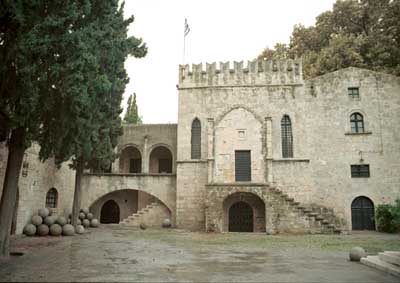 A government building. The cannon balls were ones shot at Rhodes.