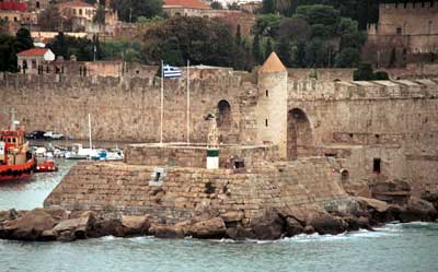 St. Paul's Gate with Rhodes city wall behind.