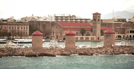 Windmills along the seawall that goes out to St. Nicholas fort.