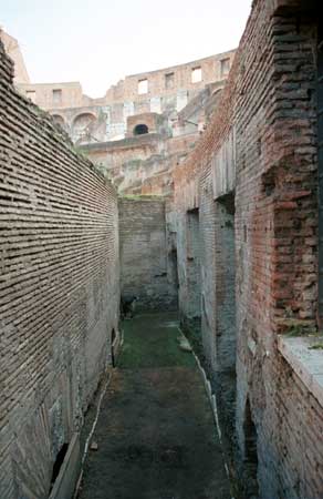 There were hallways under where the stands would have been.