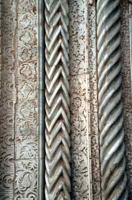 Detail of the decorations around the doorway.