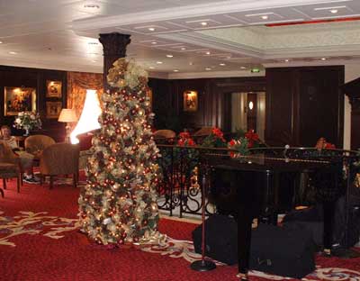 Deck 5 looking aft - decorated for the Holidays