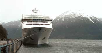 Ship in port at Skagway