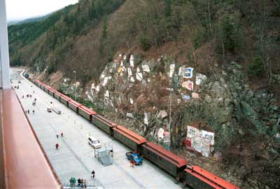 View from our room - the train and the wall