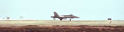 Fighter jet taxiing for takeoff