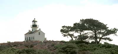 The old lighthouse on top of the point.