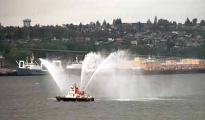 Fireboat"s sendoff !