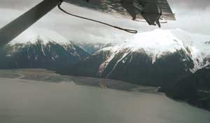 Flying over the mountains