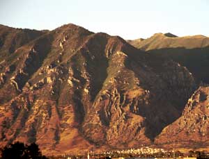 Relief on mountains looming over Provo