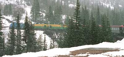 Train crossing a bridge